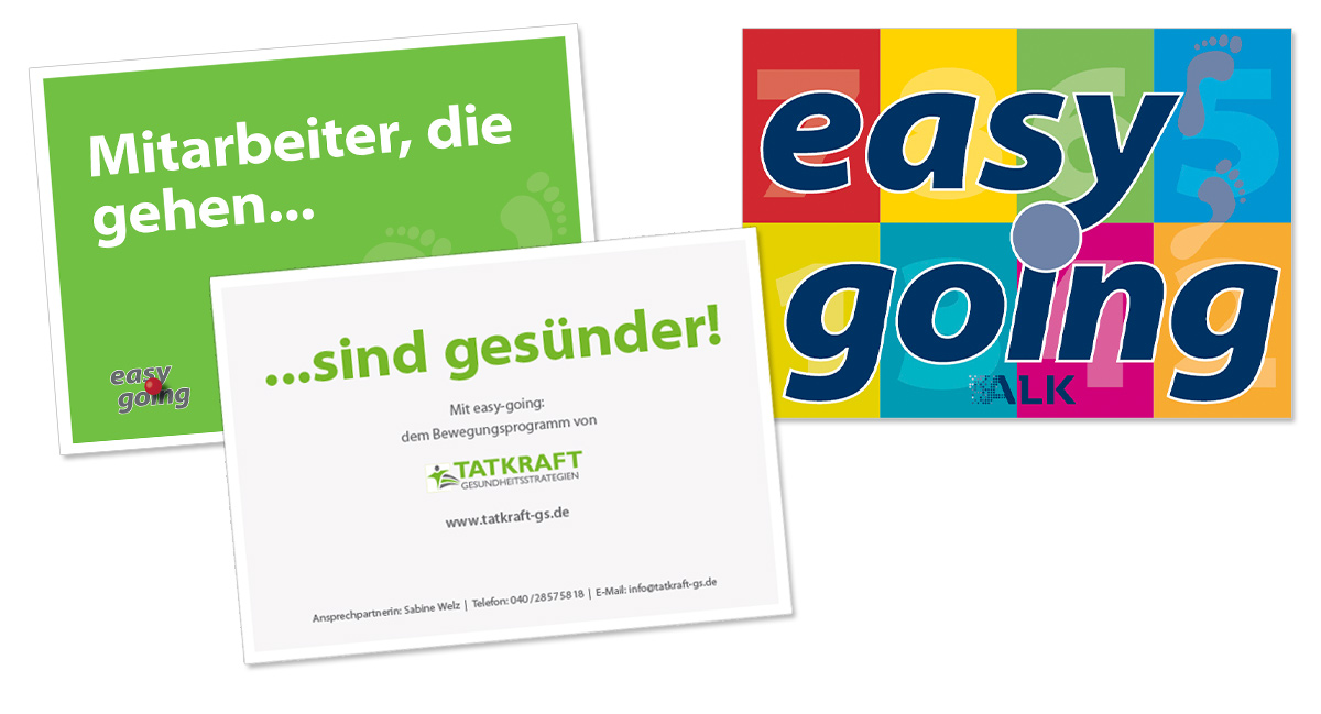 Flyerdesign, Faltblatt, Broschüre für Tatkraft Gesundheitsstrategien Aktion EasyGoing von Doris Peiter