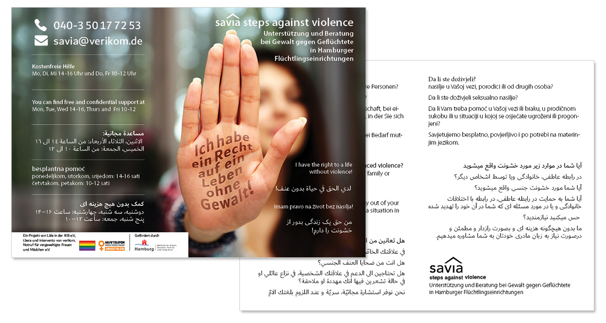 savia Flyer für Hilfeangebot