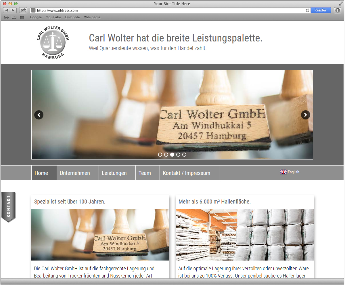 Webdesign für Carl Wolter GmbH von Doris Peiter