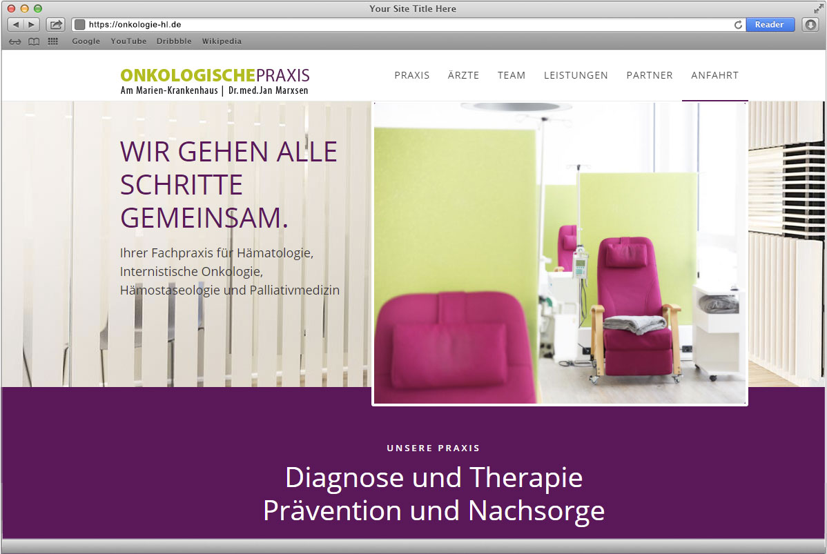 Webseite für Dr Marxen Onkologie Praxis von Doris Peiter